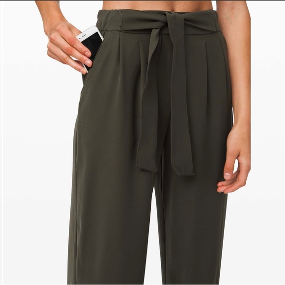 Lululemon Noir Pant in dark olive wide leg pants - Picture 2 of 8